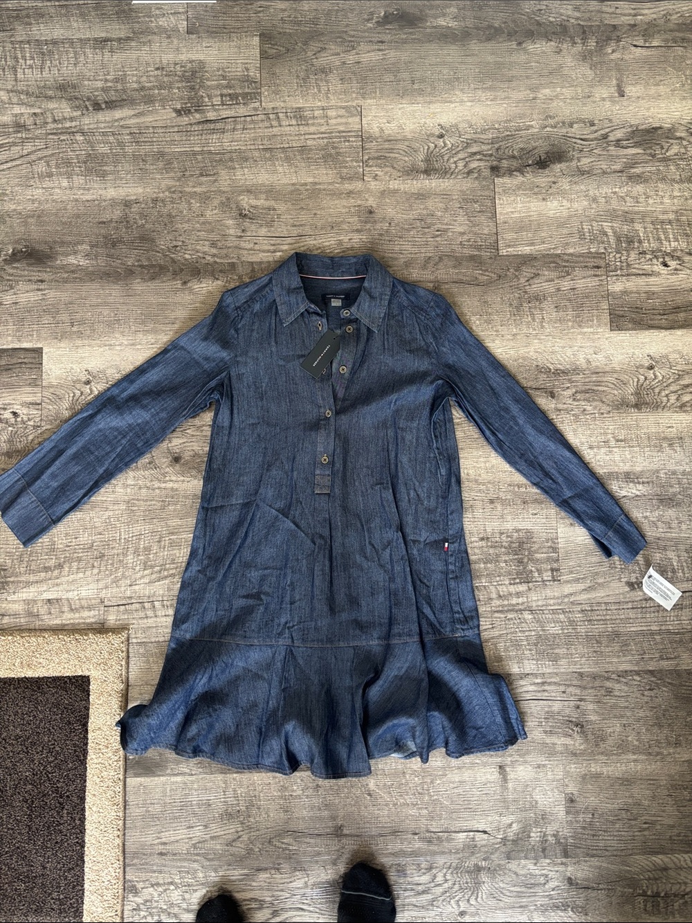 Tommy Hilfiger Indigo Blue Long Sleeve Shirt Dress